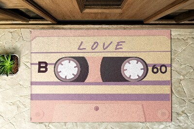 Matten für den Außenbereich vor der Tür Retro-Kassette Liebe