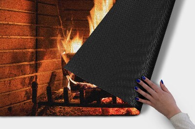 Outdoor-Türmatte vor der Tür Feuer