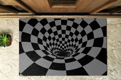 Außentürmatte vor der Tür Optische Täuschung