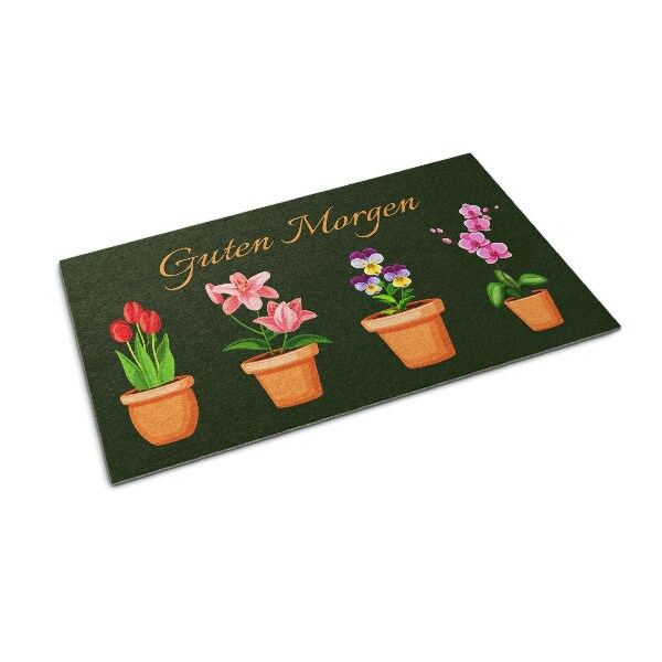 Eingangsmatte Blumen in Töpfen