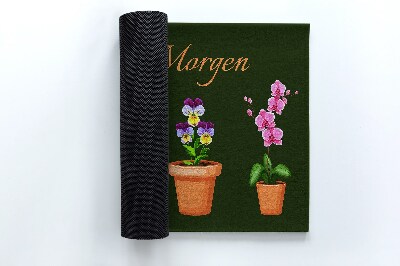 Eingangsmatte Blumen in Töpfen