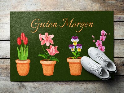 Eingangsmatte Blumen in Töpfen