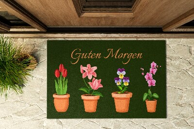 Eingangsmatte Blumen in Töpfen
