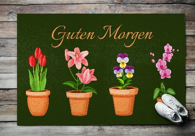 Eingangsmatte Blumen in Töpfen