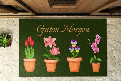 Eingangsmatte Blumen in Töpfen