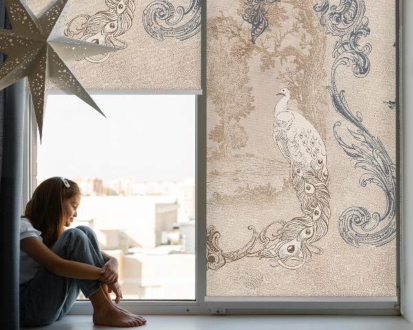 Fensterrollos im Vintage-Stil