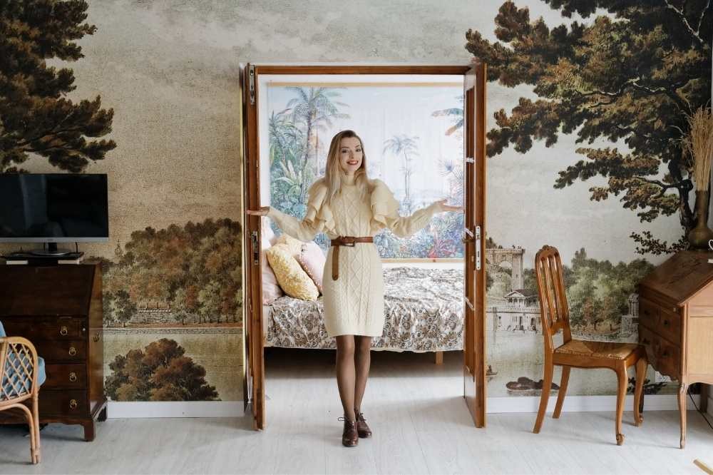 Tapete für eine Wand für das Wohnzimmer