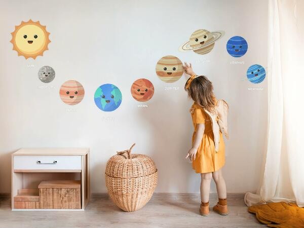 Wandtattoos Weltall und Planeten Kinderzimmer
